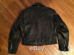 Mint Schott Perfecto Black Steer Hide Motorcycle Jacket MADE IN USA 618 Size 44