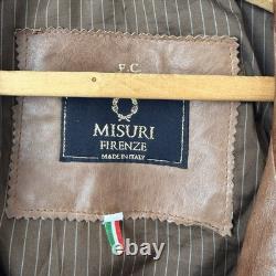 Misuri Firenze Italian Leather Cafe Racer Jacket Men's Size 60