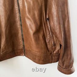 Misuri Firenze Italian Leather Cafe Racer Jacket Men's Size 60