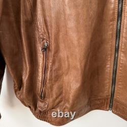 Misuri Firenze Italian Leather Cafe Racer Jacket Men's Size 60