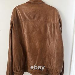 Misuri Firenze Italian Leather Cafe Racer Jacket Men's Size 60