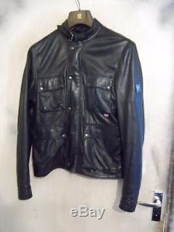 Modern Belstaff Leather Brad Motorcycle Jacket Size Italian XXL Ukm