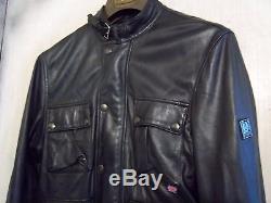 Modern Belstaff Leather Brad Motorcycle Jacket Size Italian XXL Ukm
