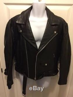 Molltan Authentic Leather Motorcycle Jacket Gently Used Waistbelt Size 40R