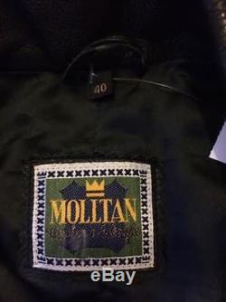 Molltan Authentic Leather Motorcycle Jacket Gently Used Waistbelt Size 40R