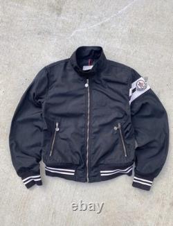 Moncler Big Logo Moto Bomber Windbreaker Jacket / Size 3 Moncler Big Logo Moto Bomber Windbreaker Jacket / Size 3