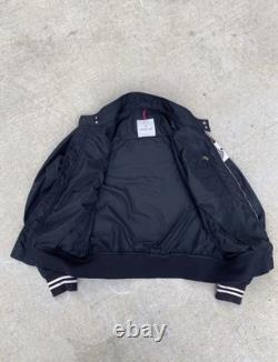 Moncler Big Logo Moto Bomber Windbreaker Jacket / Size 3 Moncler Big Logo Moto Bomber Windbreaker Jacket / Size 3