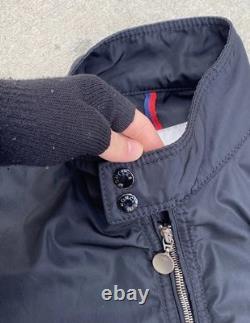 Moncler Big Logo Moto Bomber Windbreaker Jacket / Size 3 Moncler Big Logo Moto Bomber Windbreaker Jacket / Size 3