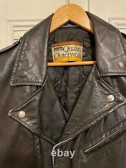 Montgomery Ward Vintage leather motorcycle jacket size 36 Quality Outerwear