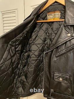 Montgomery Ward Vintage leather motorcycle jacket size 36 Quality Outerwear