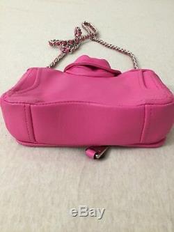 Moschino Jacket Bag Crossbody Motorcycle Pink Fuchsia Silver Bag Pre Owned