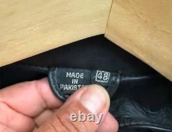 Motoline Leather Motorcycle Jacket 48 Black Asym Zip with Removable Liner