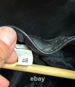 Motoline Leather Motorcycle Jacket 48 Black Asym Zip with Removable Liner