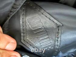 Motoline Leather Motorcycle Jacket 48 Black Asym Zip with Removable Liner