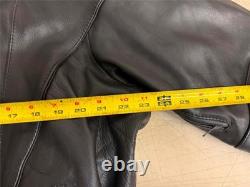 Motoline Leather Motorcycle Jacket 48 Black Asym Zip with Removable Liner