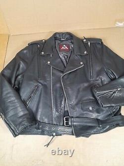 Motorcycle Black Jacket XPERT PERFORMANCE Heavy Motorcycle Leather MENS XXL