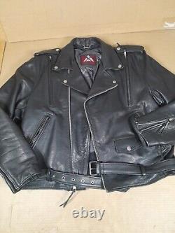 Motorcycle Black Jacket XPERT PERFORMANCE Heavy Motorcycle Leather MENS XXL