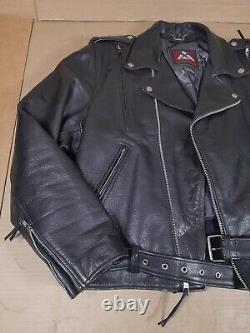 Motorcycle Black Jacket XPERT PERFORMANCE Heavy Motorcycle Leather MENS XXL