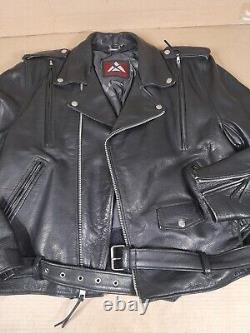 Motorcycle Black Jacket XPERT PERFORMANCE Heavy Motorcycle Leather MENS XXL