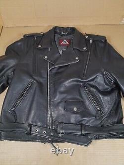 Motorcycle Black Jacket XPERT PERFORMANCE Heavy Motorcycle Leather MENS XXL