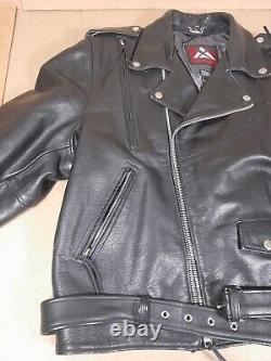 Motorcycle Black Jacket XPERT PERFORMANCE Heavy Motorcycle Leather MENS XXL