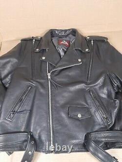 Motorcycle Black Jacket XPERT PERFORMANCE Heavy Motorcycle Leather MENS XXL