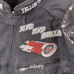 Motorcycle Jacket Yellow Corn Mens Medium Black Titanium Max Armored