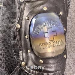 Motorcycle Jacket Yellow Corn Mens Medium Black Titanium Max Armored
