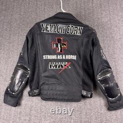 Motorcycle Jacket Yellow Corn Mens Medium Black Titanium Max Armored