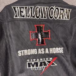 Motorcycle Jacket Yellow Corn Mens Medium Black Titanium Max Armored