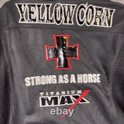 Motorcycle Jacket Yellow Corn Mens Medium Black Titanium Max Armored