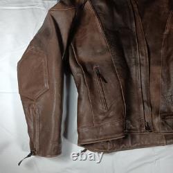 Motorcycle Leather Jacket Cafe Racer Style Size 56 with Chaps