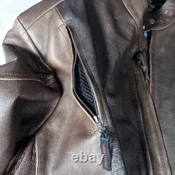 Motorcycle Leather Jacket Cafe Racer Style Size 56 with Chaps