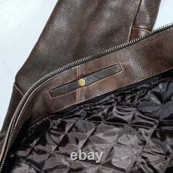 Motorcycle Leather Jacket Cafe Racer Style Size 56 with Chaps