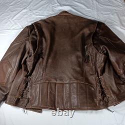 Motorcycle Leather Jacket Cafe Racer Style Size 56 with Chaps
