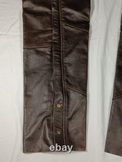 Motorcycle Leather Jacket Cafe Racer Style Size 56 with Chaps