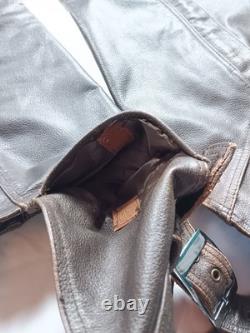 Motorcycle Leather Jacket Cafe Racer Style Size 56 with Chaps