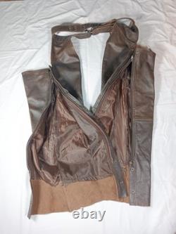 Motorcycle Leather Jacket Cafe Racer Style Size 56 with Chaps