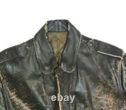 Motorcycle Leather Jacket Coat Brown Mens L Distressed Vintage Biker Core Brown
