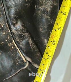 Motorcycle Leather Jacket Coat Brown Mens L Distressed Vintage Biker Core Brown