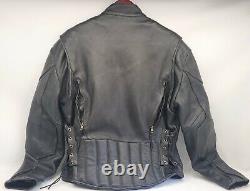 NEW AGE BIKERS BLACK LEATHER MOTORCYCLE RIDING JACKET MENS 42 With LINER