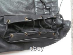 Natel motorcycle cafe scooter jacket Black Leather 42 Quilted zip-out liner USA
