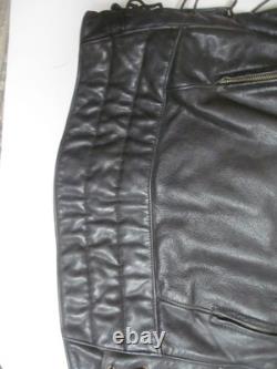 Natel motorcycle cafe scooter jacket Black Leather 42 Quilted zip-out liner USA