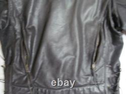 Natel motorcycle cafe scooter jacket Black Leather 42 Quilted zip-out liner USA