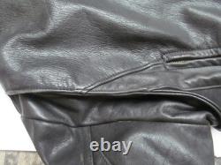 Natel motorcycle cafe scooter jacket Black Leather 42 Quilted zip-out liner USA