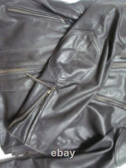 Natel motorcycle cafe scooter jacket Black Leather 42 Quilted zip-out liner USA