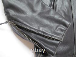 Natel motorcycle cafe scooter jacket Black Leather 42 Quilted zip-out liner USA