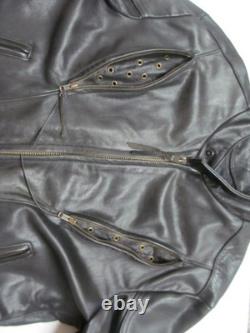Natel motorcycle cafe scooter jacket Black Leather 42 Quilted zip-out liner USA Natel motorcycle cafe scooter jacket Black Leather 42 Quilted zip-out liner USA