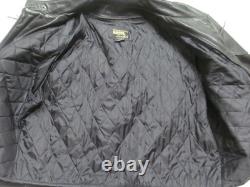 Natel motorcycle cafe scooter jacket Black Leather 42 Quilted zip-out liner USA