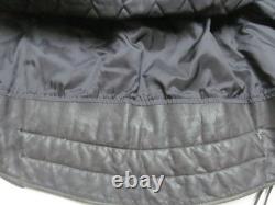 Natel motorcycle cafe scooter jacket Black Leather 42 Quilted zip-out liner USA